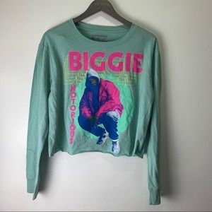 Juniors notorious B.I.G long sleeve crop top sz L